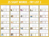 Sight Word Review Practice & Morning Work - Fry List 2 Sight Word Playdough Mats