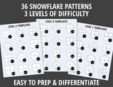 Snowflake Cutting Patterns for Winter Scissor Skills & Fine Motor Practice