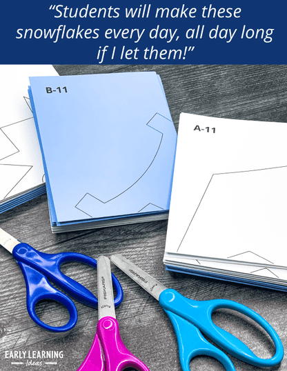 Snowflake Cutting Patterns for Winter Scissor Skills & Fine Motor Practice