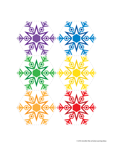 Snowflake Color Sorting Activity – Early Learning Ideas