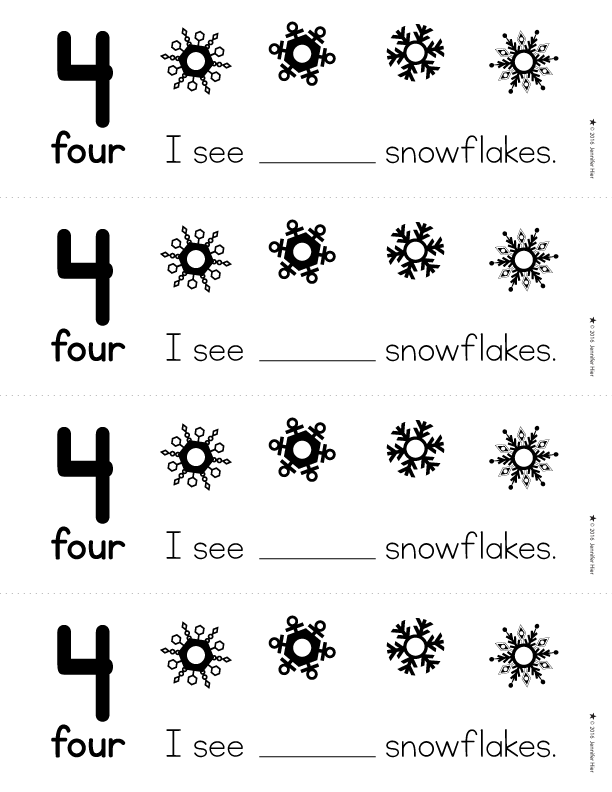 Snowflake Counting 1-10 Interactive Hole Punch Counting Books