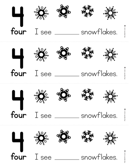 Snowflake Counting 1-10 Interactive Hole Punch Counting Books