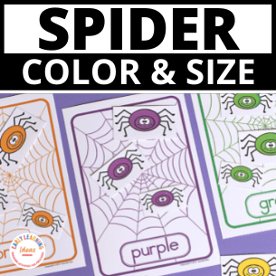 Spider Color & Size Sorting Activities