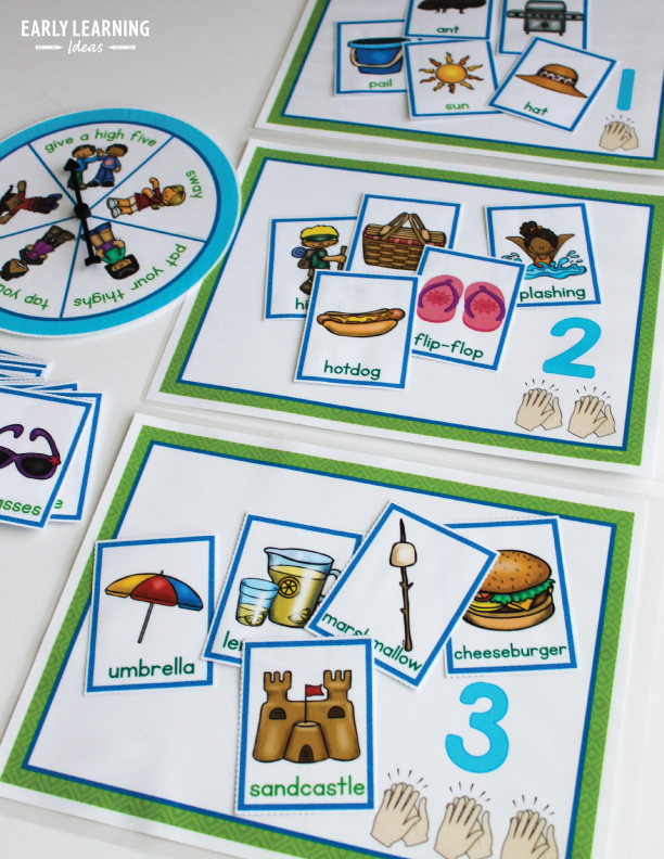 Counting Syllables - Hands- On Phonological Awareness Activities - Summer Theme