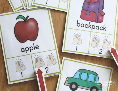 Syllable Counting Clip Cards