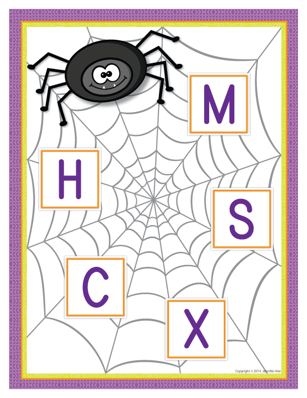 Spider Alphabet Matching Activity