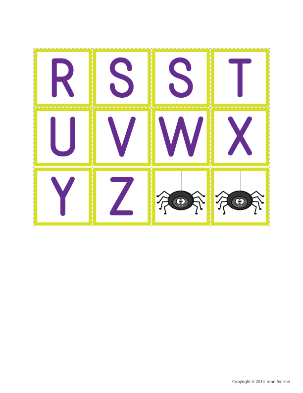 Spider Alphabet Matching Activity