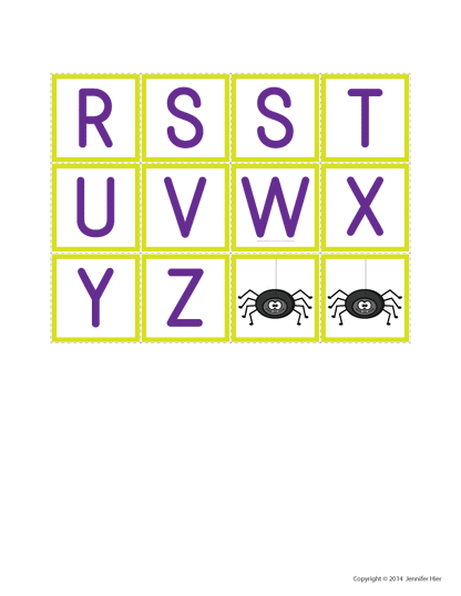 Spider Alphabet Matching Activity