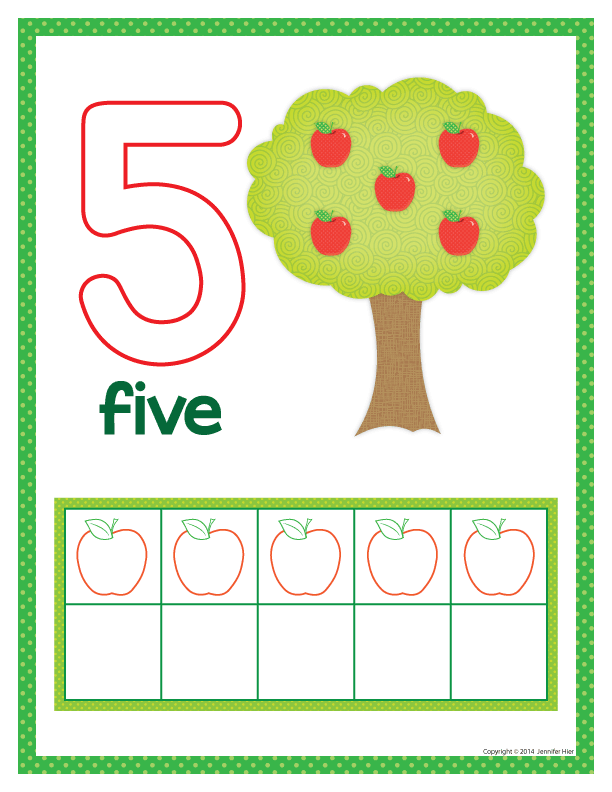 Apples Theme 0-10 Play Dough Counting Mats