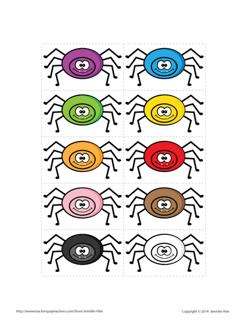 Spider Color & Size Sorting Activities – Early Learning Ideas