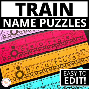 Editable Name Practice Puzzles - Train Name Puzzles