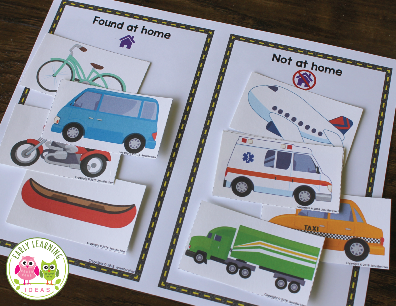 Transportation Sorting Activities
