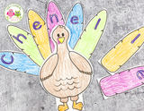 Editable Name Practice Puzzles - Thanksgiving Turkey Name Puzzles
