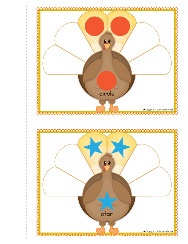 Turkey Shape Sorting Activity