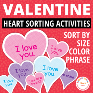 Valentine's Day Sorting Hearts Activity