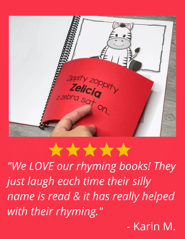 Zebra Rhyming Editable Name Book Early Learning Ideas