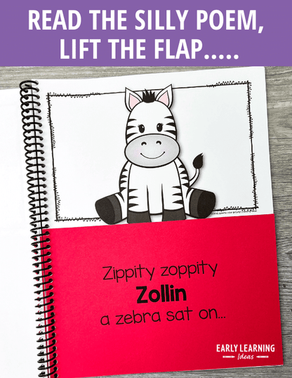 Zebra Rhyming Editable Name Book