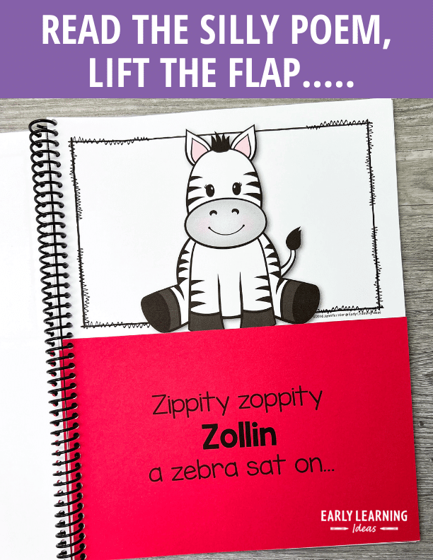 Zebra Rhyming Editable Name Book Early Learning Ideas