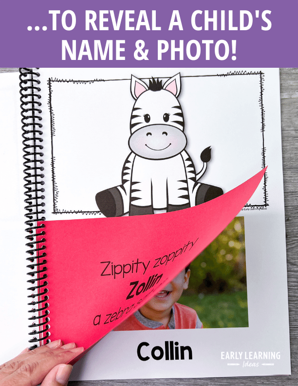 Zebra Rhyming Editable Name Book